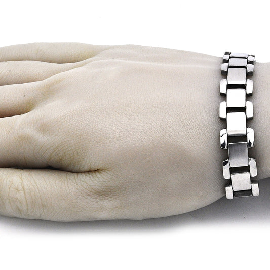 Stainless Steel Solid Bracelet, Polished, Steel Finish