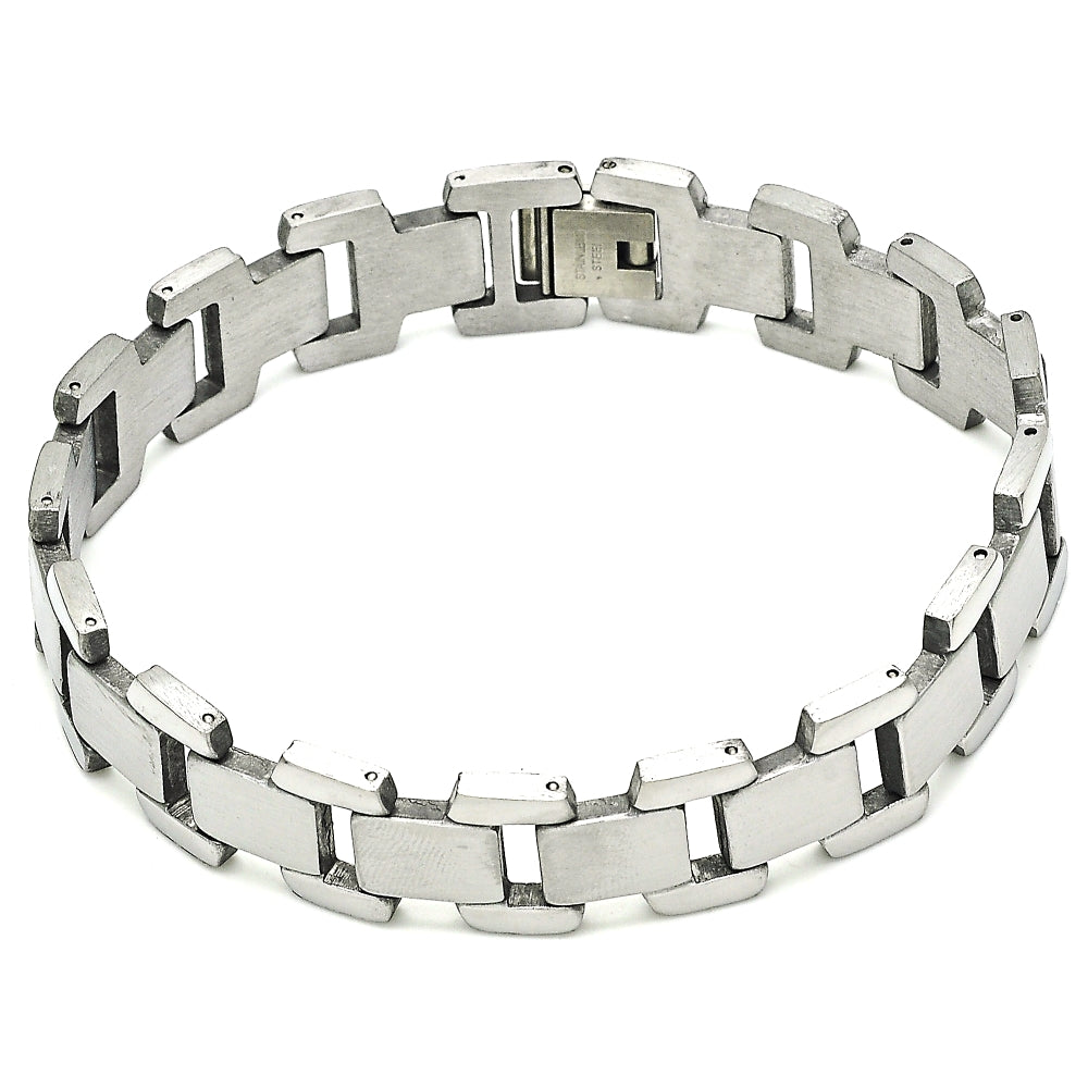 Stainless Steel Solid Bracelet, Polished, Steel Finish