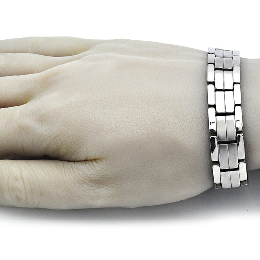 Stainless Steel Solid Bracelet, Polished, Steel Finish