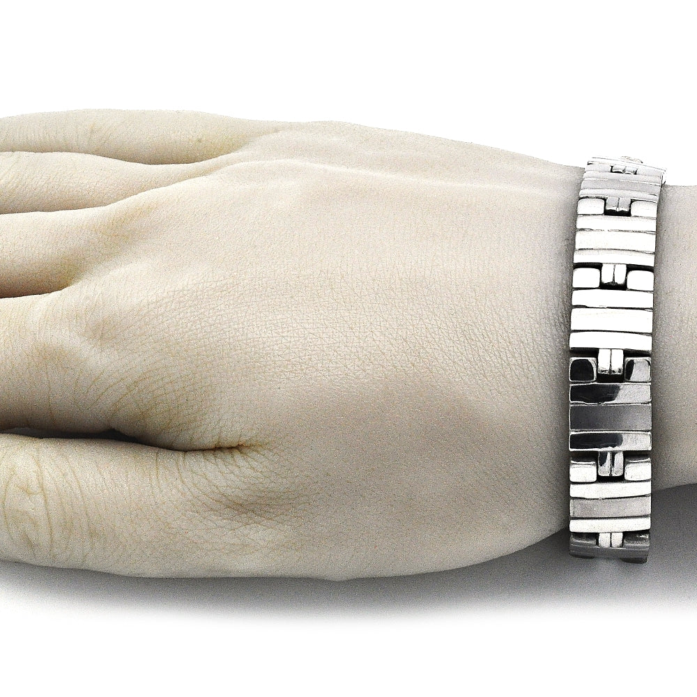 Stainless Steel Solid Bracelet, Polished, Steel Finish
