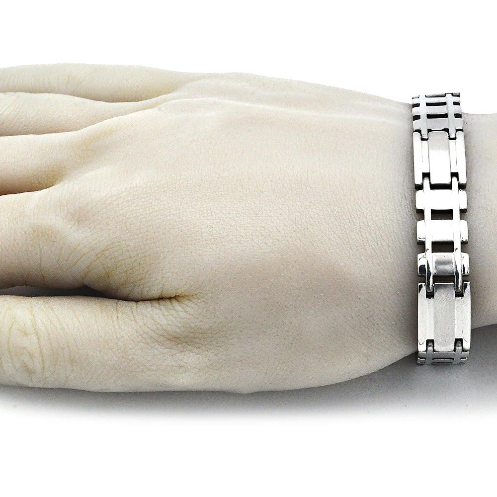 Stainless Steel Solid Bracelet, Polished, Steel Finish