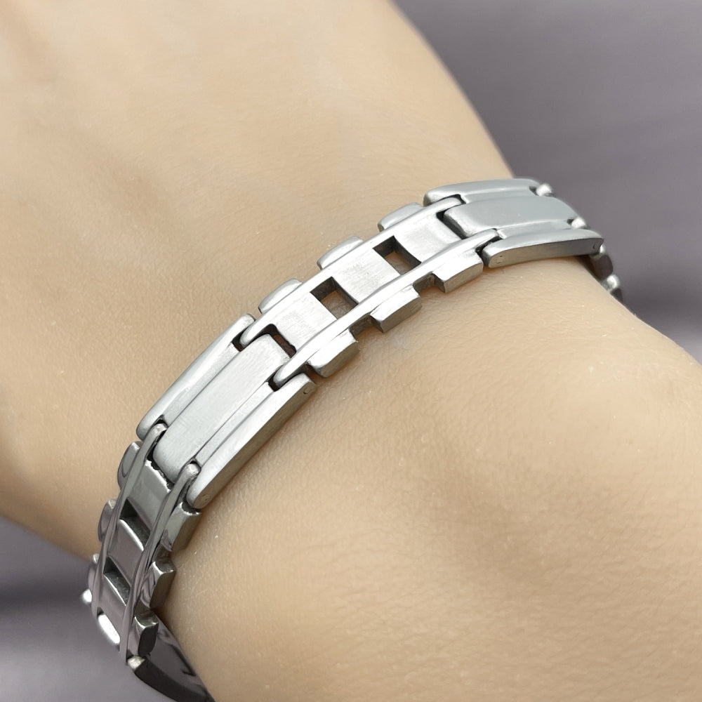 Stainless Steel Solid Bracelet, Polished, Steel Finish
