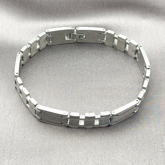 Stainless Steel Solid Bracelet, Polished, Steel Finish