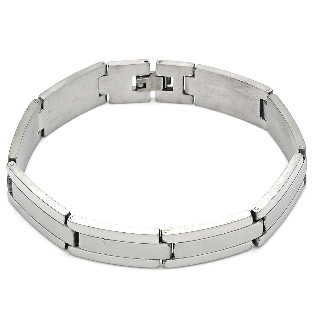 Stainless Steel Solid Bracelet, Polished, Steel Finish