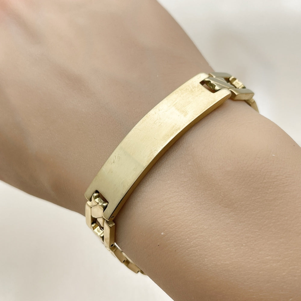 Stainless Steel Solid Bracelet, Polished, Golden Finish