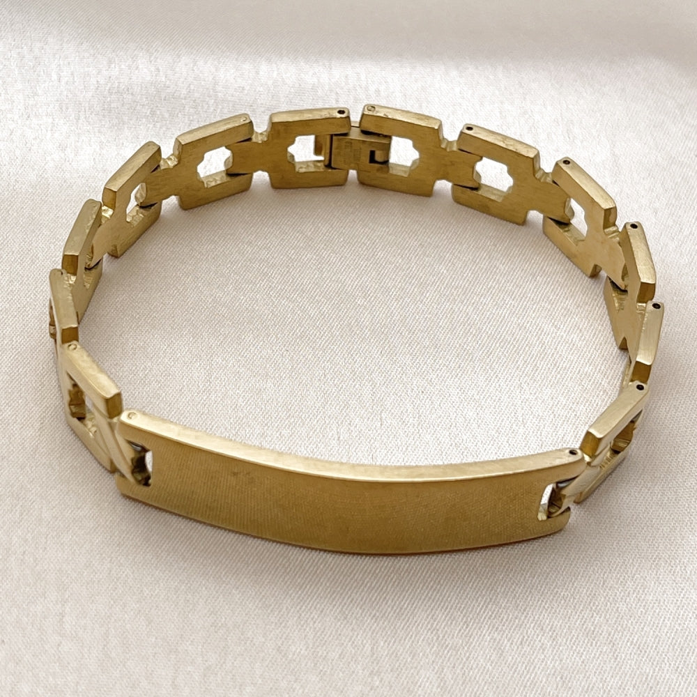Stainless Steel Solid Bracelet, Polished, Golden Finish