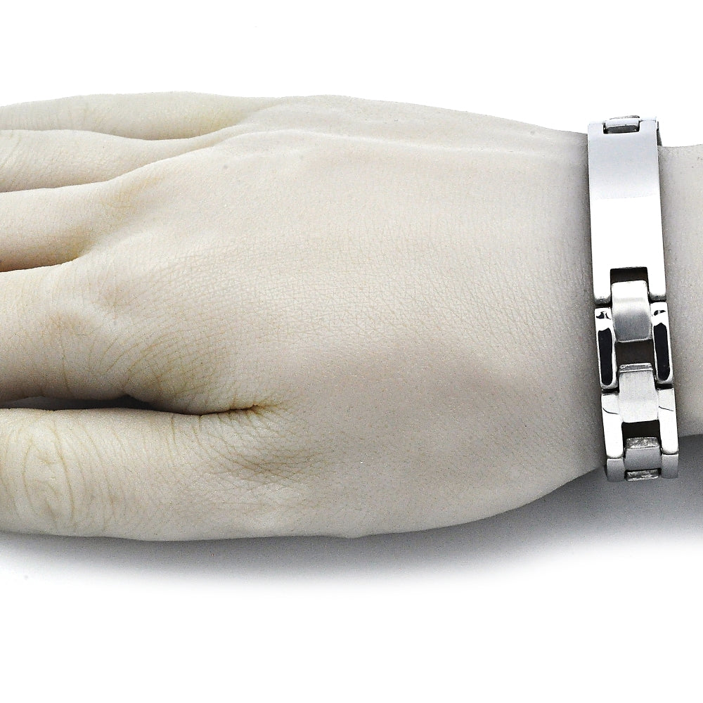Stainless Steel Solid Bracelet, Polished, Steel Finish