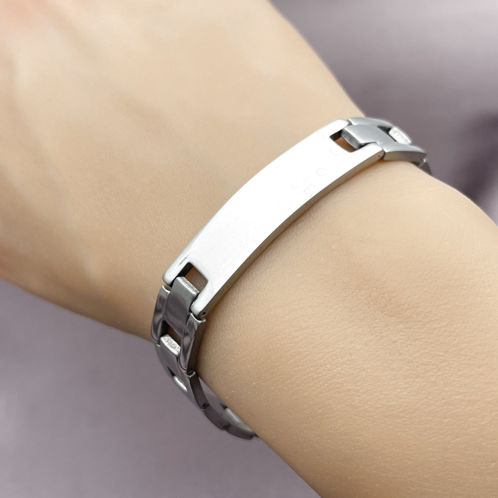 Stainless Steel Solid Bracelet, Polished, Steel Finish
