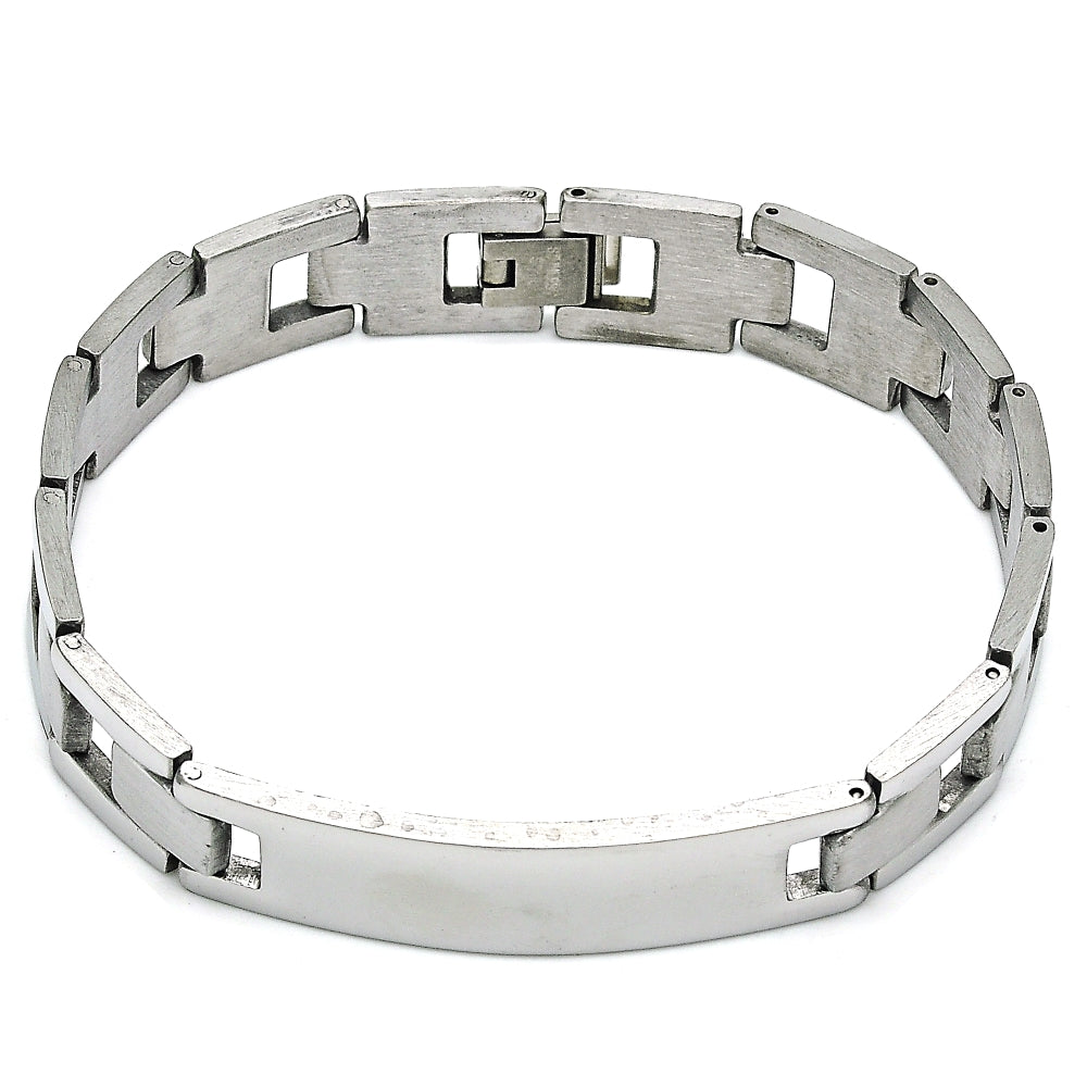 Stainless Steel Solid Bracelet, Polished, Steel Finish