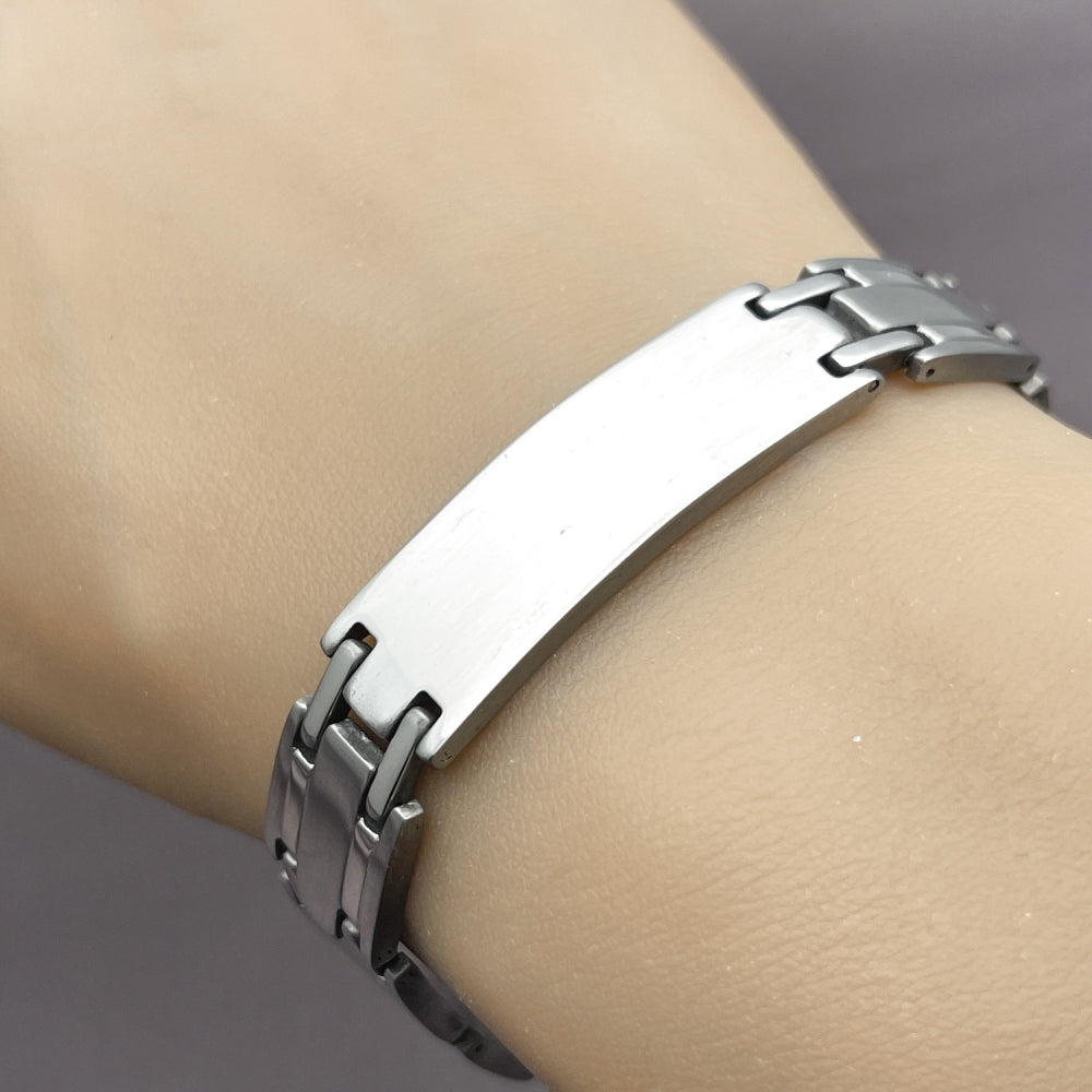 Stainless Steel Solid Bracelet, Polished, Steel Finish