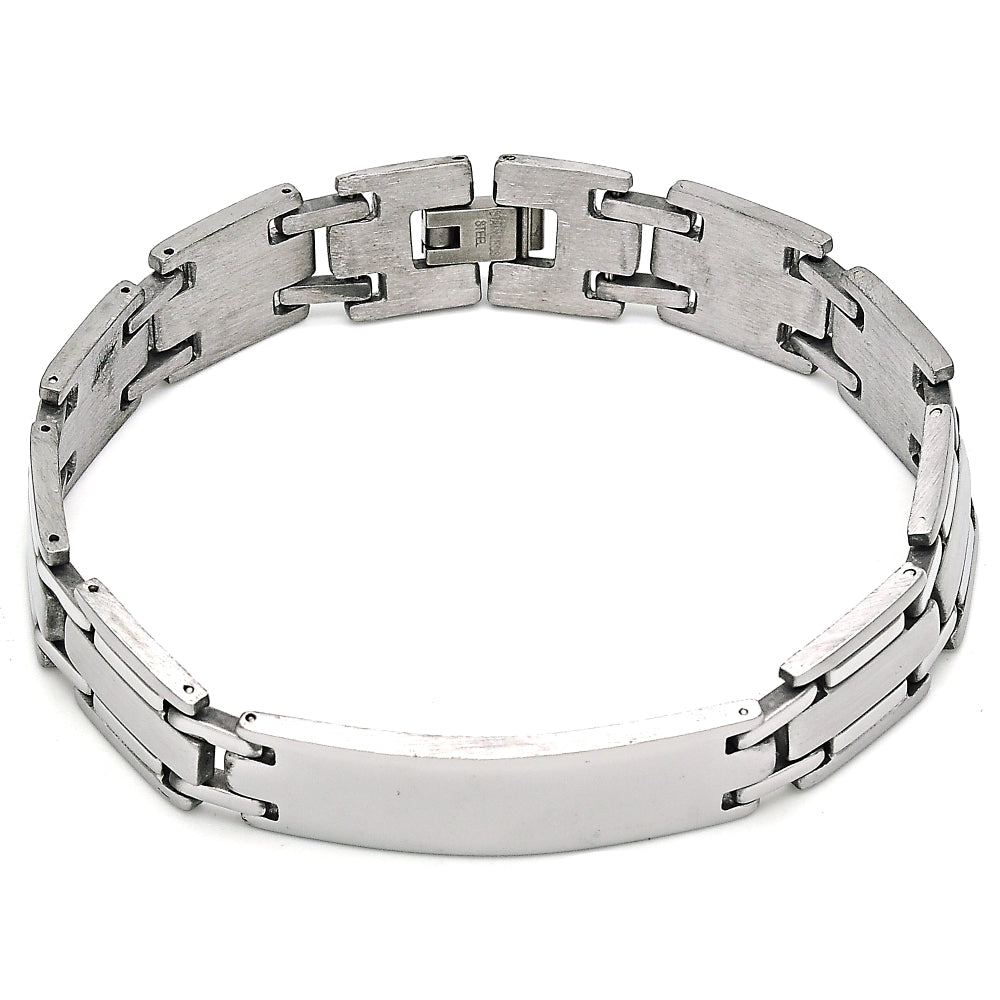 Stainless Steel Solid Bracelet, Polished, Steel Finish