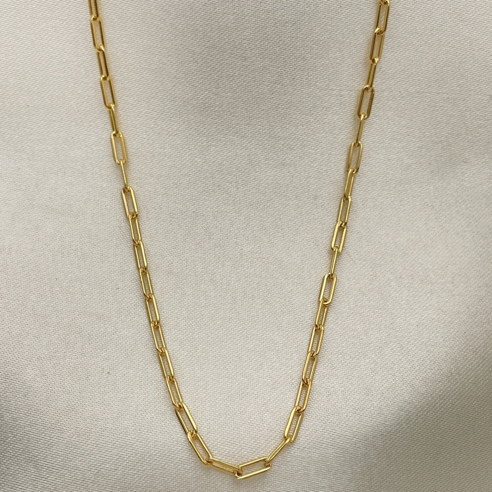 Oro Laminado Basic Necklace, Gold Filled Style Paperclip Design, Polished, Golden Finish