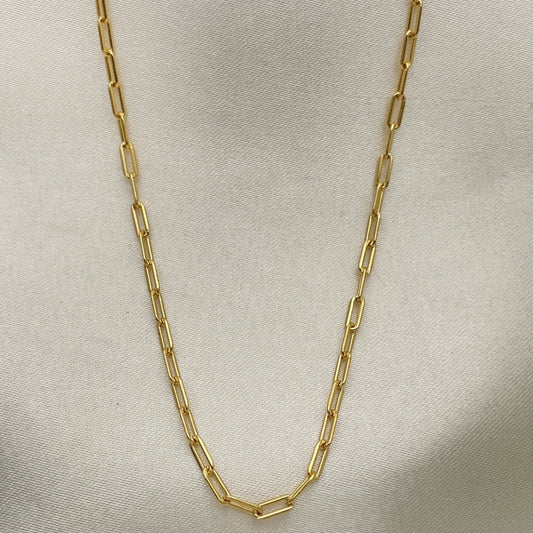 Oro Laminado Basic Necklace, Gold Filled Style Paperclip Design, Polished, Golden Finish