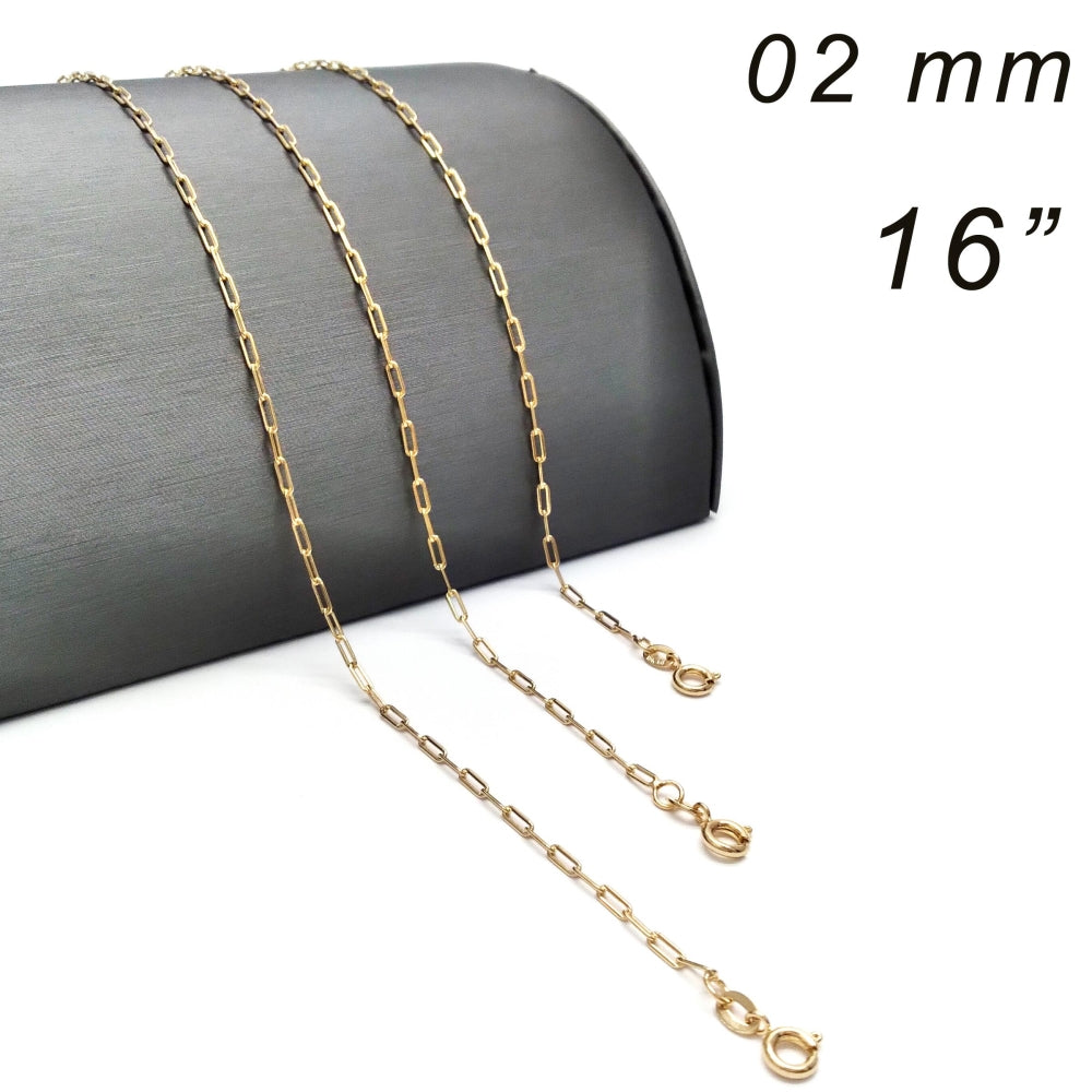 Oro Laminado Basic Necklace, Gold Filled Style Paperclip Design, Polished, Golden Finish