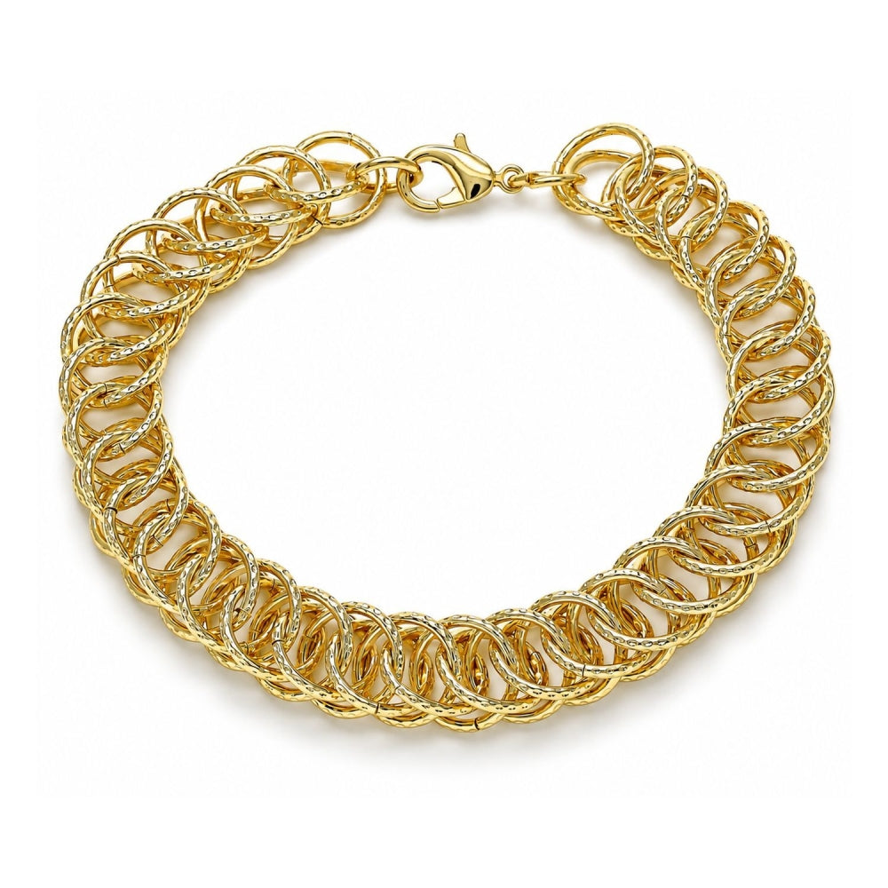 Oro Laminado Fancy Bracelet, Gold Filled Style Polished, Golden Finish