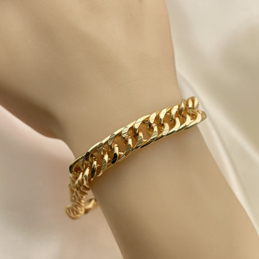 Oro Laminado Basic Bracelet, Gold Filled Style Polished, Golden Finish