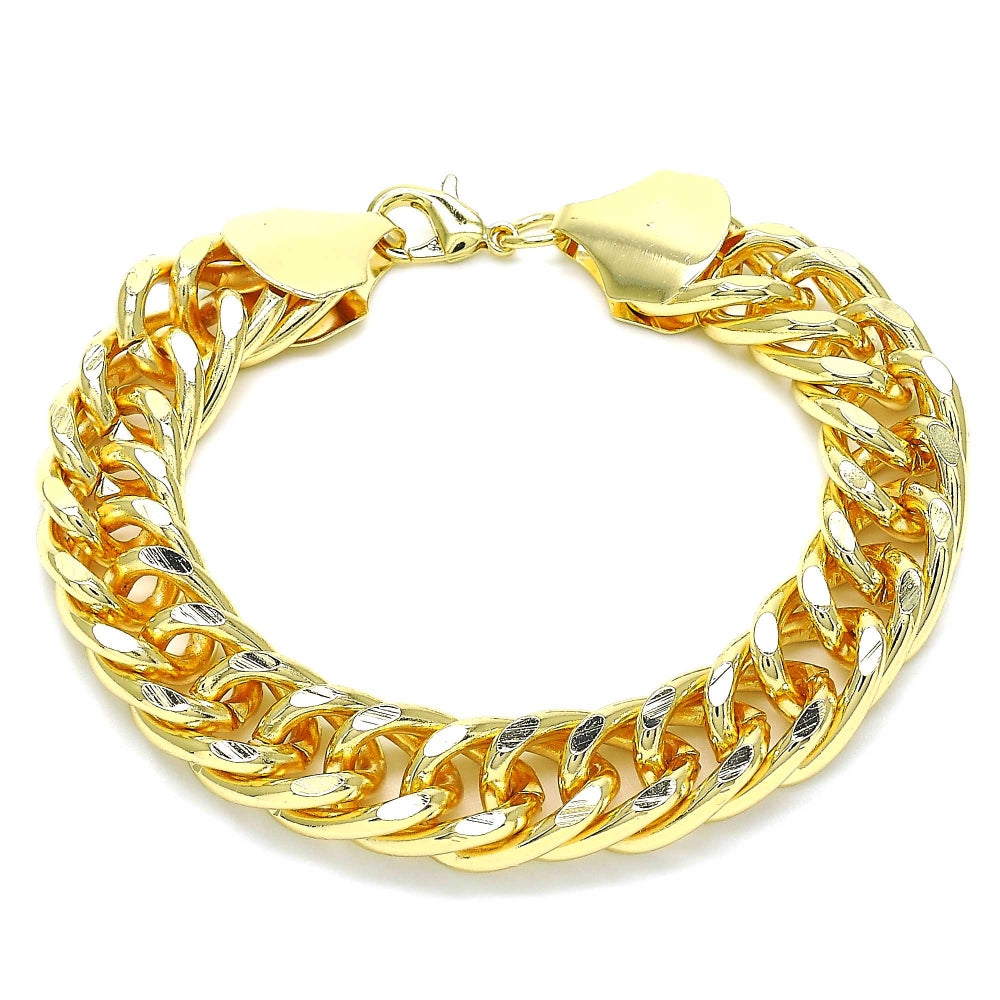 Oro Laminado Basic Bracelet, Gold Filled Style Polished, Golden Finish