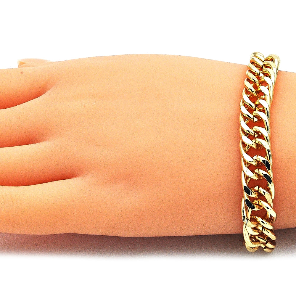 Oro Laminado Basic Bracelet, Gold Filled Style Polished, Golden Finish