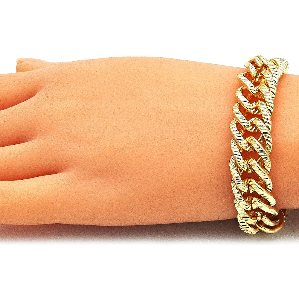 Oro Laminado Basic Bracelet, Gold Filled Style Polished, Golden Finish