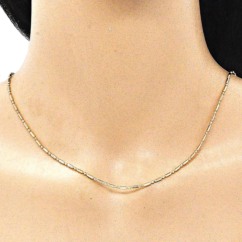 Oro Laminado Basic Necklace, Gold Filled Style Polished, Golden Finish