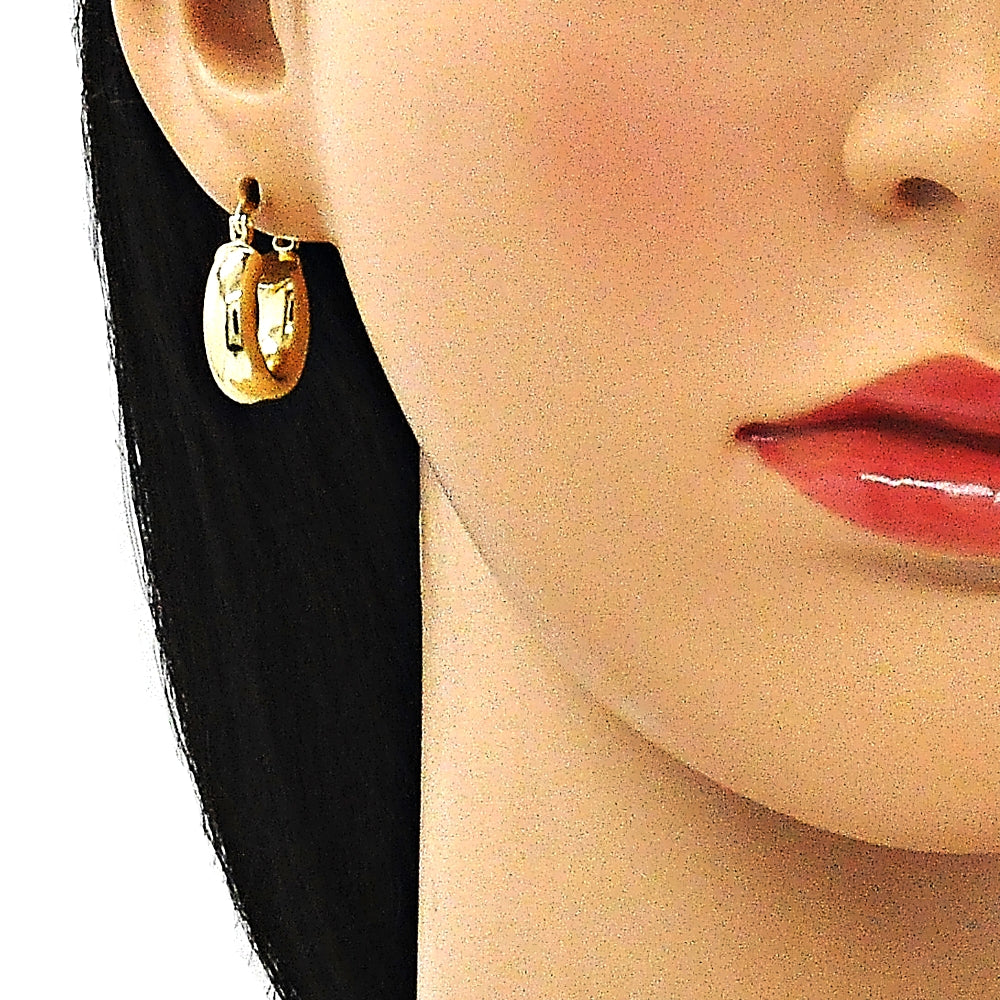Oro Laminado Small Hoop, Gold Filled Style Polished, Golden Finish
