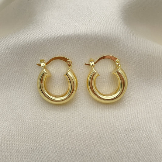 Oro Laminado Small Hoop, Gold Filled Style Polished, Golden Finish