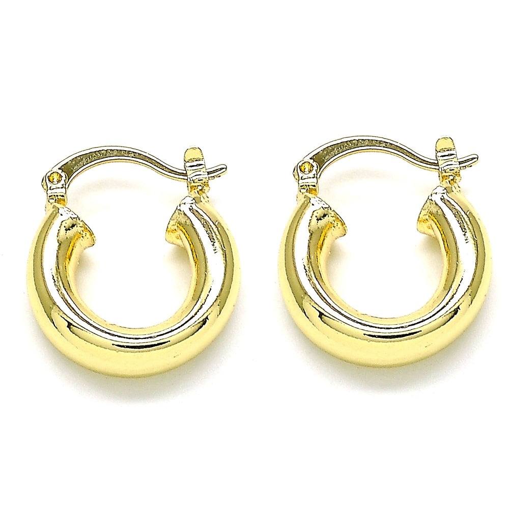 Oro Laminado Small Hoop, Gold Filled Style Polished, Golden Finish