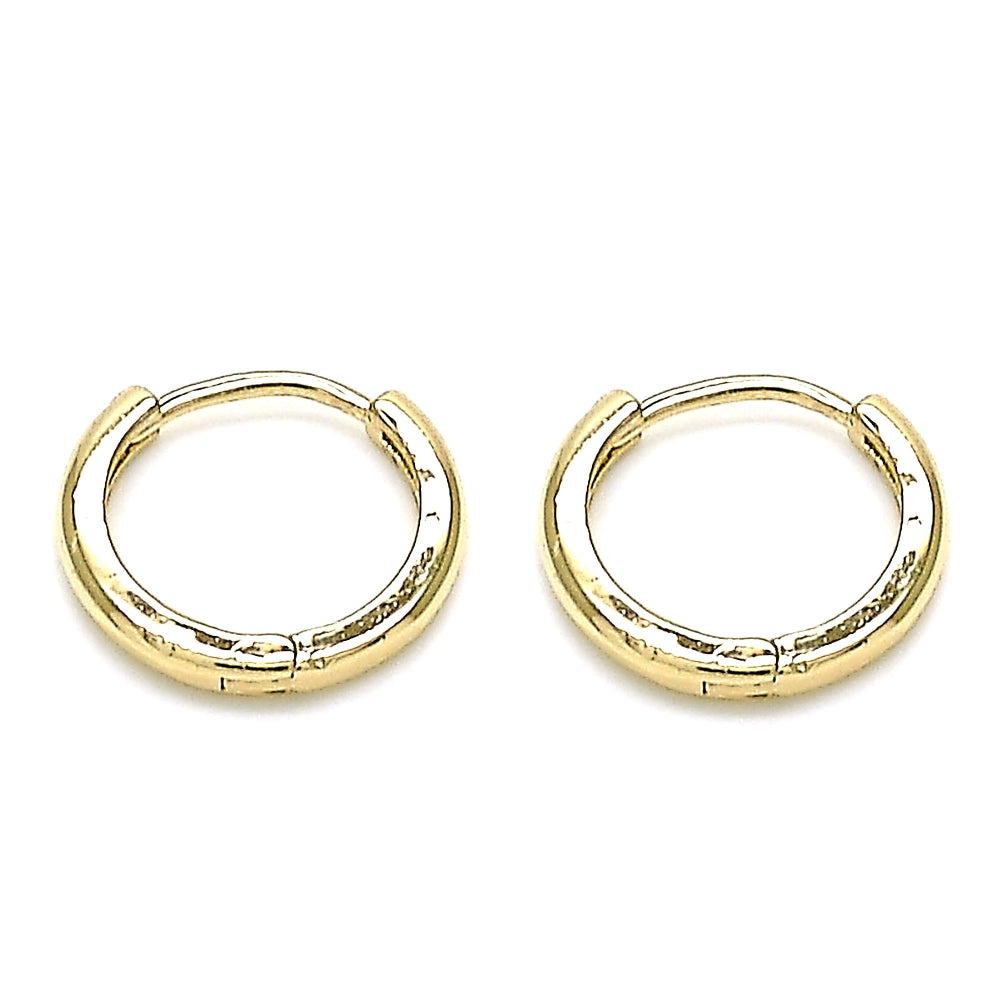 Oro Laminado Huggie Hoop, Gold Filled Style Polished, Golden Finish