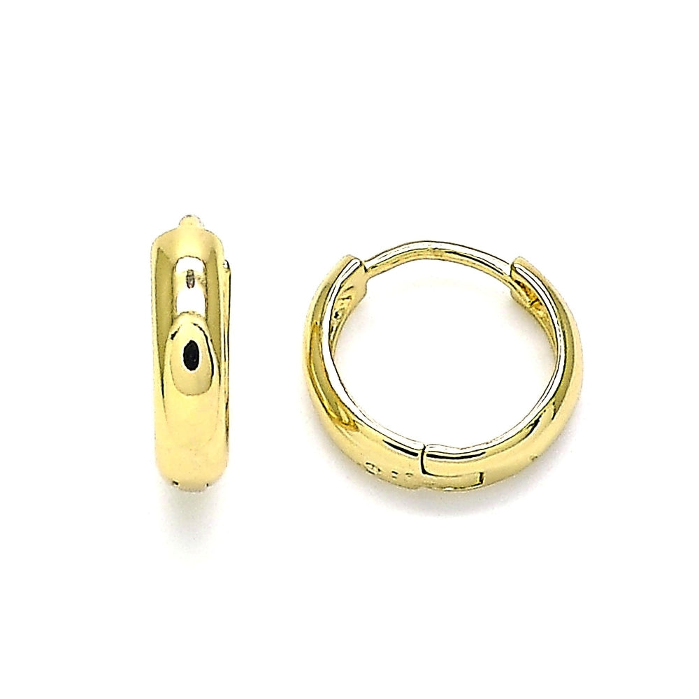 Oro Laminado Huggie Hoop, Gold Filled Style Polished, Golden Finish