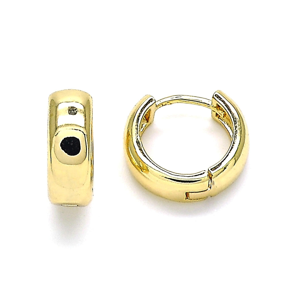 Oro Laminado Huggie Hoop, Gold Filled Style Polished, Golden Finish