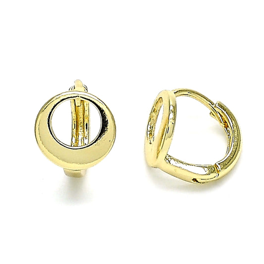 Oro Laminado Huggie Hoop, Gold Filled Style Polished, Golden Finish