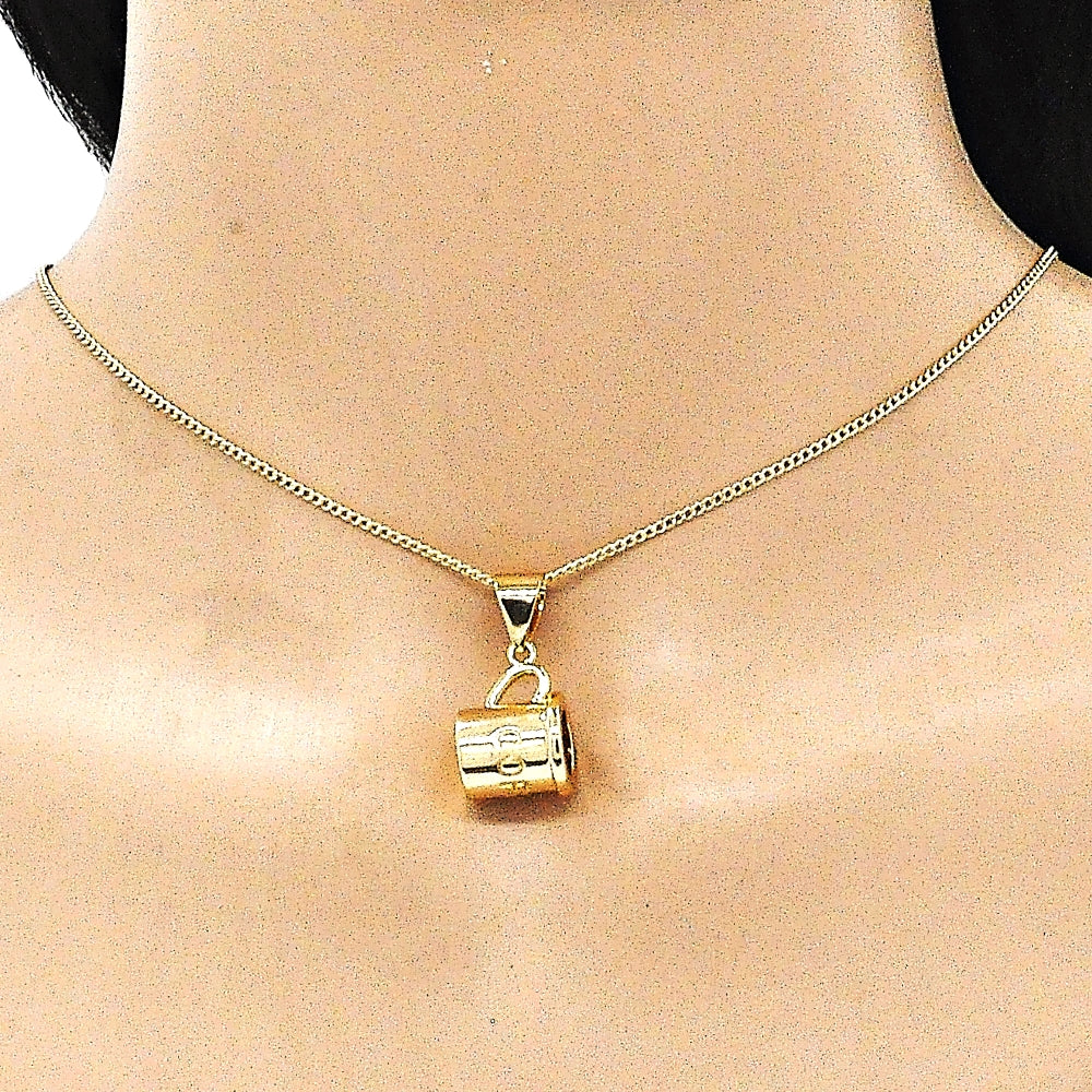 Oro Laminado Pendant Necklace, Gold Filled Style Polished, Golden Finish