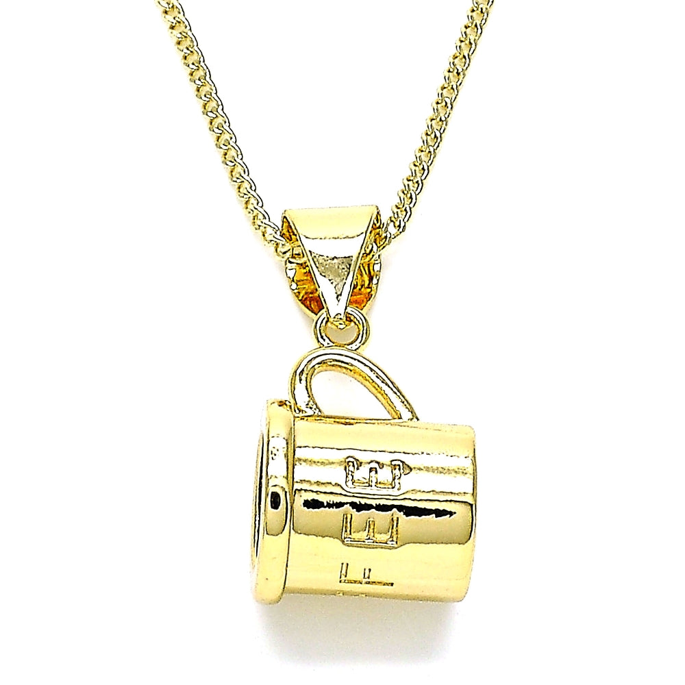 Oro Laminado Pendant Necklace, Gold Filled Style Polished, Golden Finish