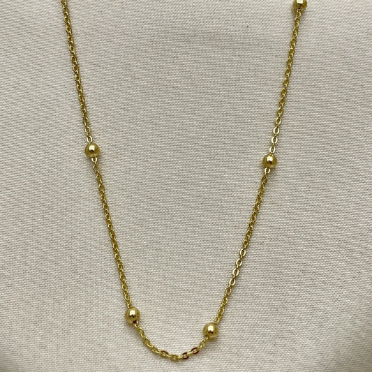 Oro Laminado Basic Necklace, Gold Filled Style Rolo Design, Polished, Golden Finish