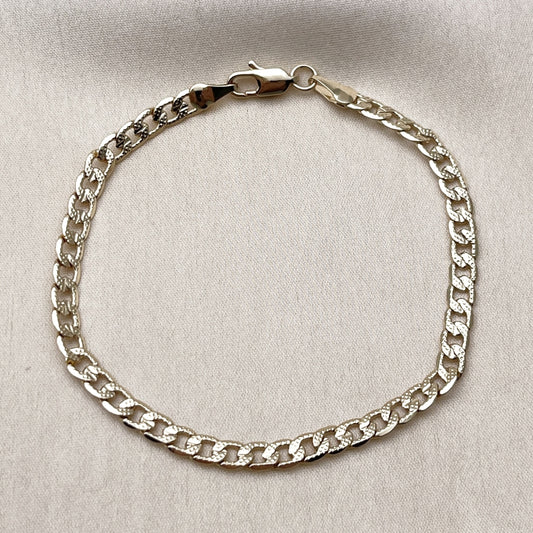 Oro Laminado Basic Bracelet, Gold Filled Style Curb Design, Polished, Golden Finish