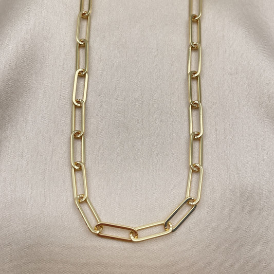 Oro Laminado Basic Necklace, Gold Filled Style Paperclip Design, Polished, Golden Finish