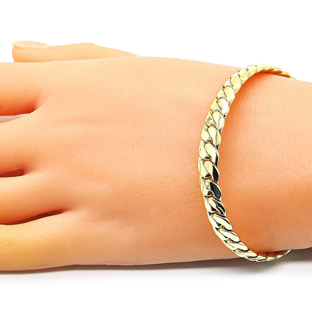 Oro Laminado Basic Bracelet, Gold Filled Style Polished, Golden Finish