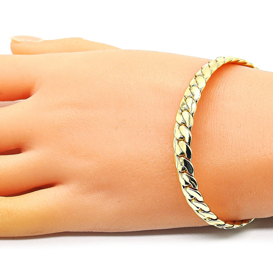 Oro Laminado Basic Bracelet, Gold Filled Style Polished, Golden Finish