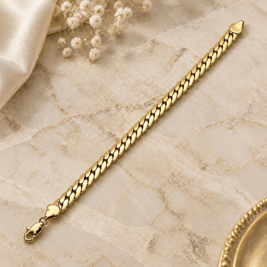Oro Laminado Basic Bracelet, Gold Filled Style Polished, Golden Finish