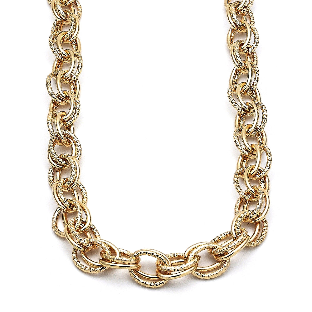 Oro Laminado Basic Necklace, Gold Filled Style Polished, Golden Finish