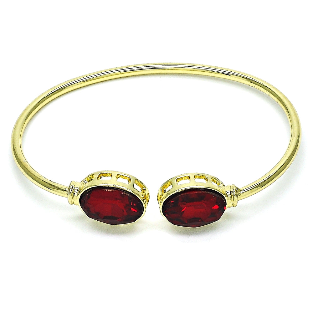 Oro Laminado Individual Bangle, Gold Filled Style with Siam Crystal, Polished, Golden Finish