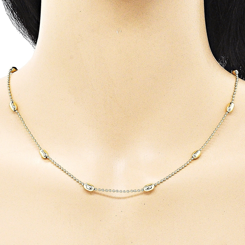 Oro Laminado Basic Necklace, Gold Filled Style Polished, Golden Finish