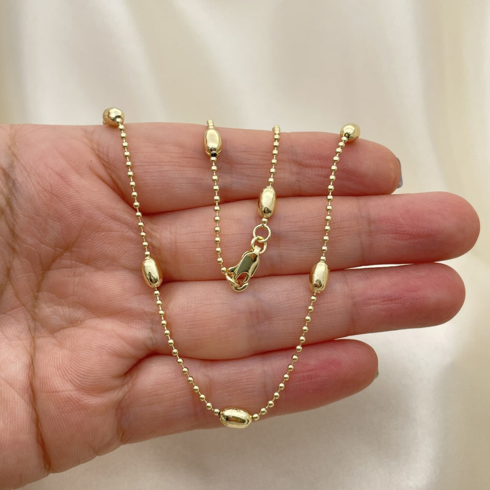 Oro Laminado Basic Necklace, Gold Filled Style Polished, Golden Finish