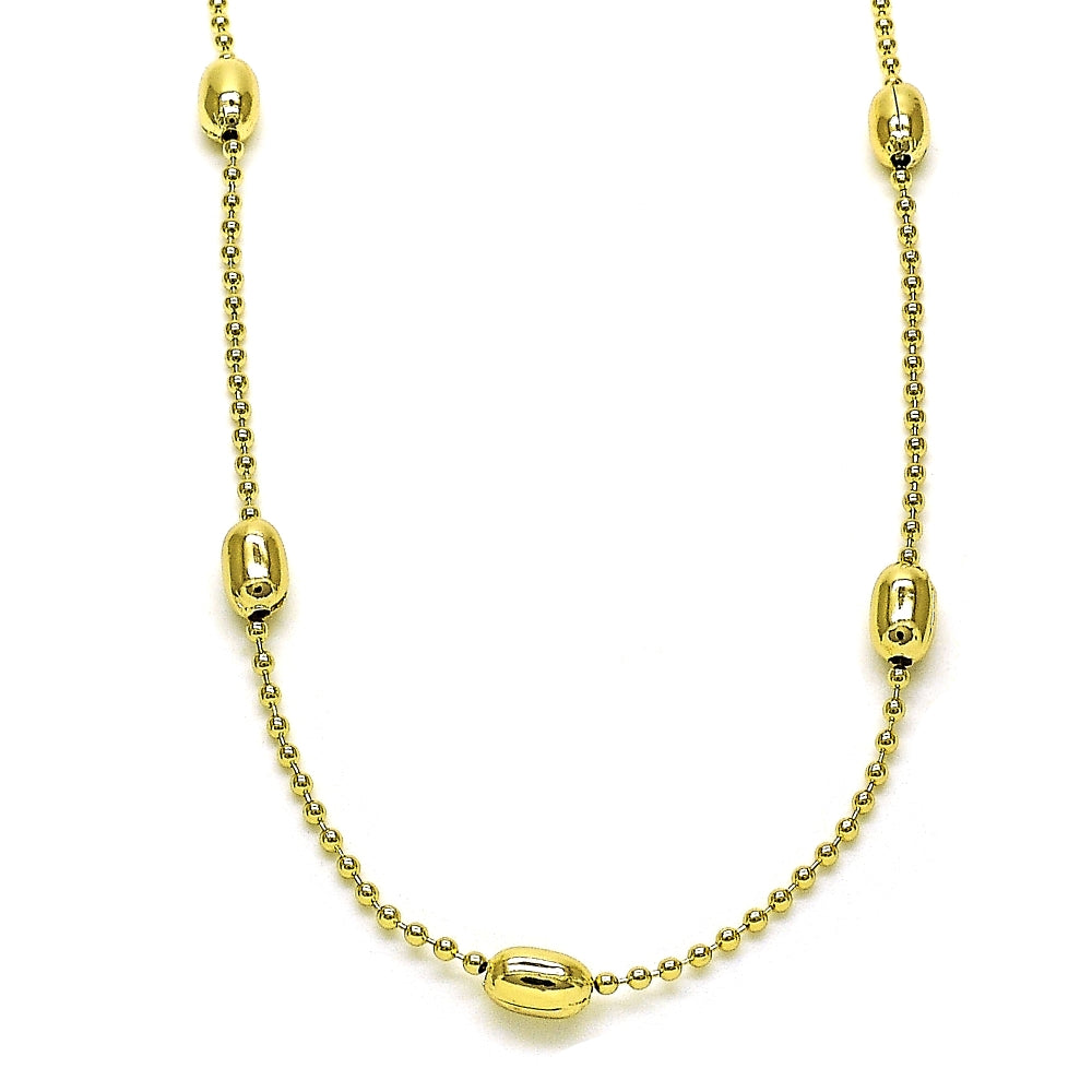 Oro Laminado Basic Necklace, Gold Filled Style Polished, Golden Finish