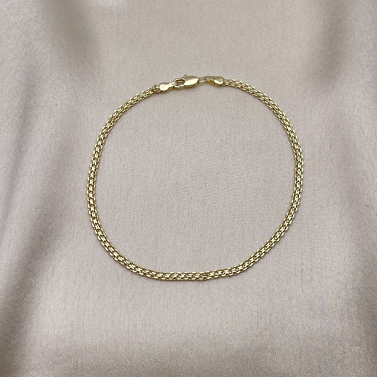 Oro Laminado Basic Anklet, Gold Filled Style Bismark Design, Polished, Golden Finish