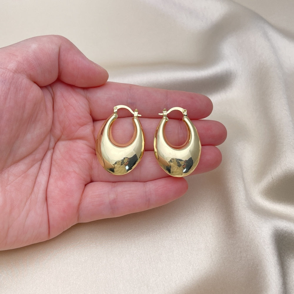 Oro Laminado Small Hoop, Gold Filled Style Hollow Design, Polished, Golden Finish