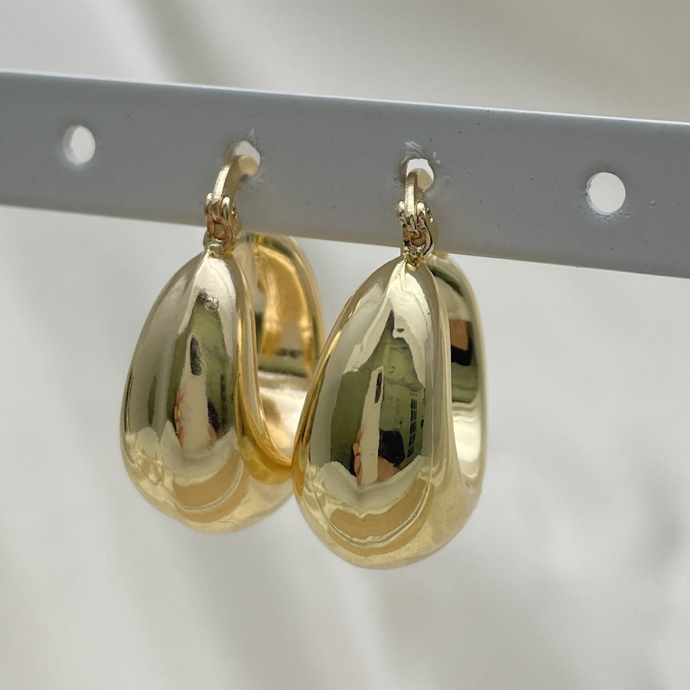 Oro Laminado Small Hoop, Gold Filled Style Hollow Design, Polished, Golden Finish