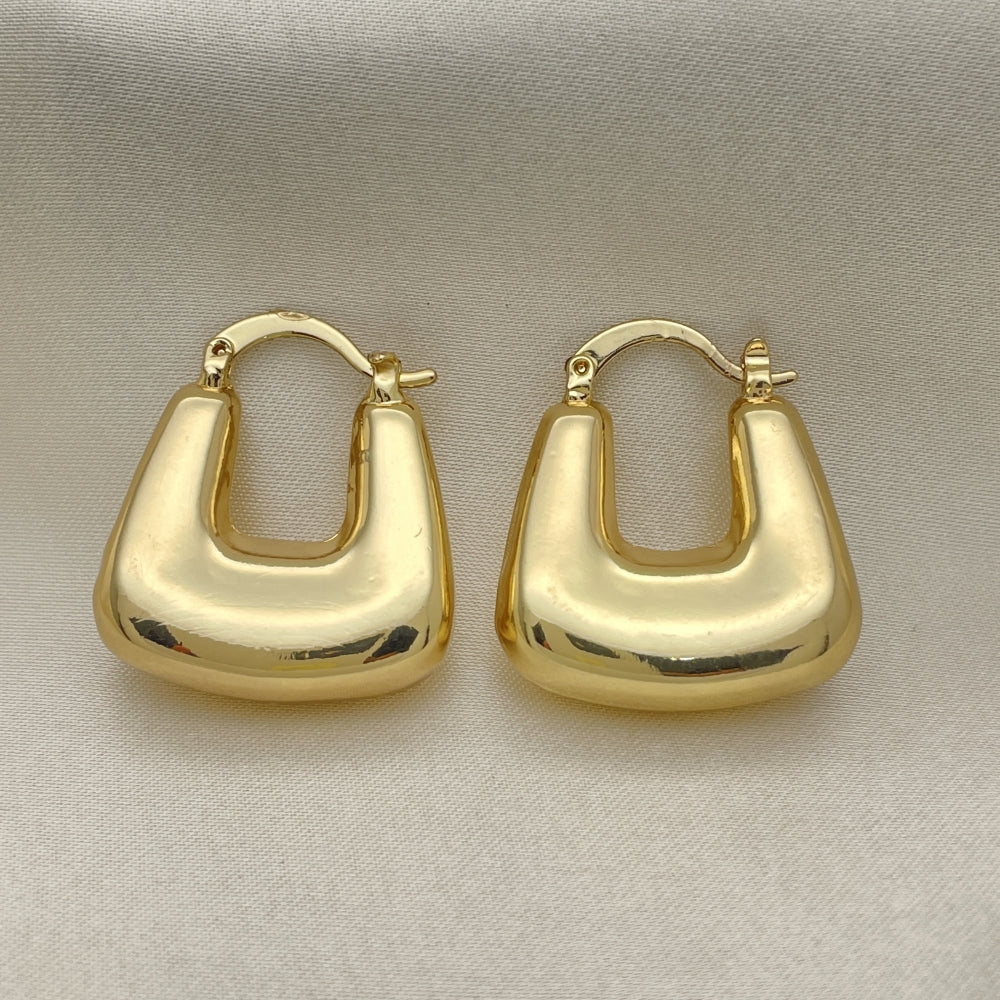 Oro Laminado Small Hoop, Gold Filled Style Hollow Design, Polished, Golden Finish