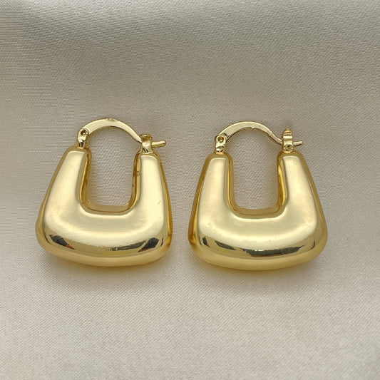 Oro Laminado Small Hoop, Gold Filled Style Hollow Design, Polished, Golden Finish