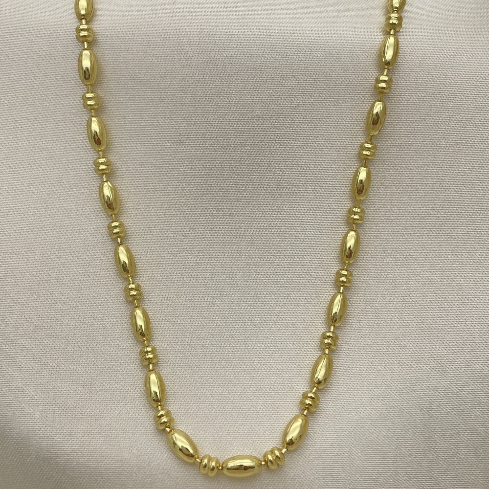 Oro Laminado Fancy Necklace, Gold Filled Style Ball Design, Polished, Golden Finish